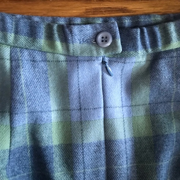 Pendleton virgin wool skirt long 10 lined blue straight pencil - Picture 6 of 8